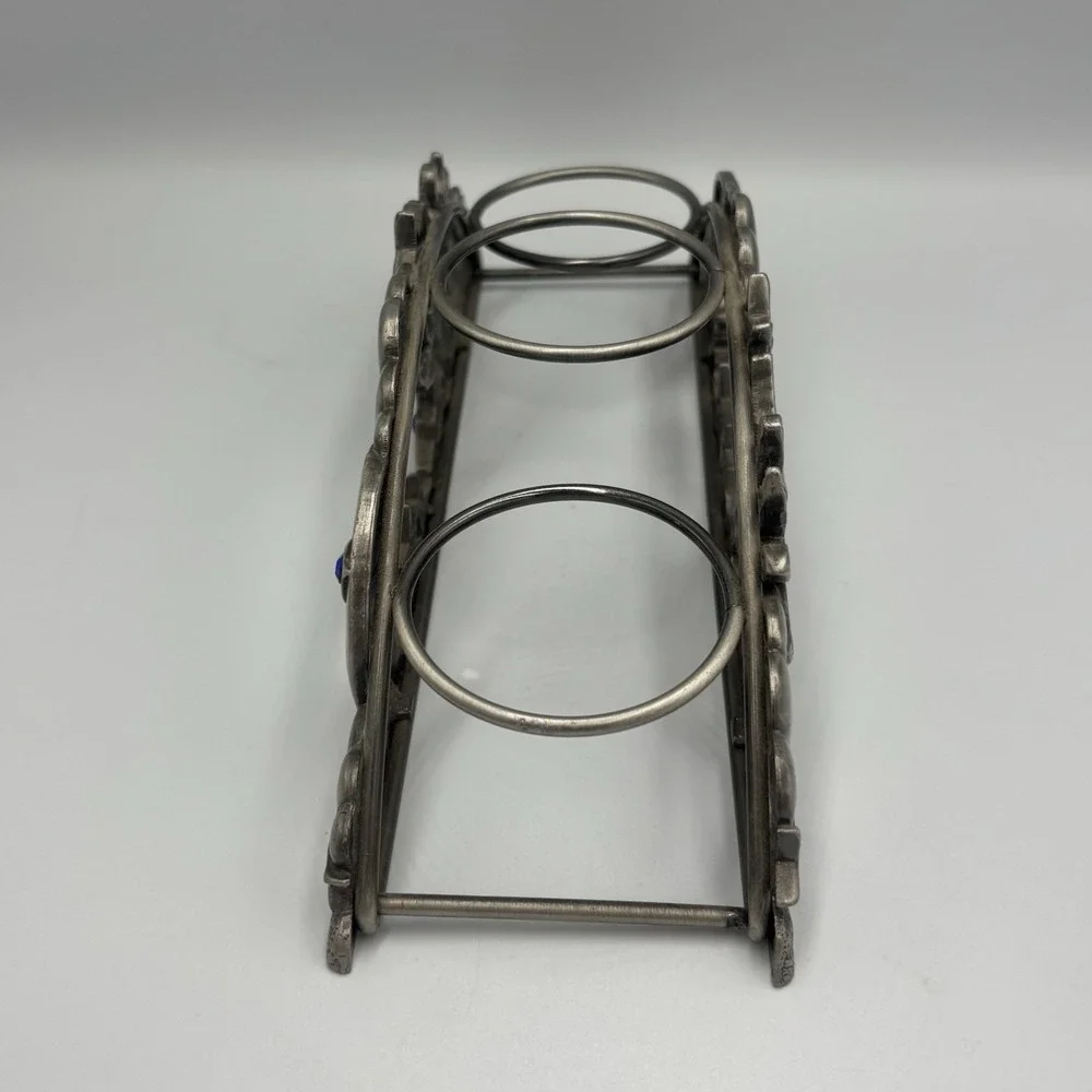Spontiques Pewter Arch Candle Holder Votive Sun Moon Celestial Blue Rhinestone